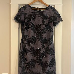 Dress the Population Black and Gray Sequin Mini Dress